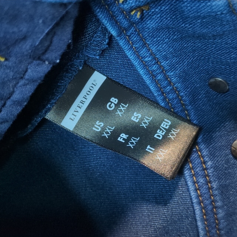 Liverpool Stretch Denim Dark Wash Jean Jacket, Size XXL - Picture 11 of 12